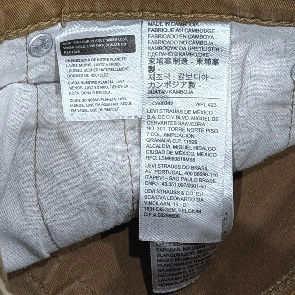 Levi's 505 Regular Fit Tan Khaki Straight Leg Pants W29 L32 Mens